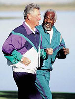 Men running